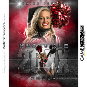 No Slogans Necessary 1 Vertical Template Cheer - Photoshop Template Digital Background Game Changers Shirk Photography