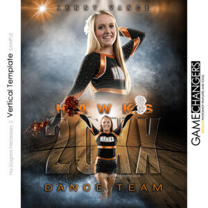 No Slogans Necessary 2 Vertical Template Cheer - Photoshop Template Digital Background Game Changers Shirk Photography