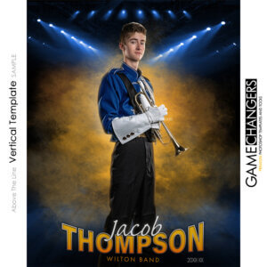 band music Sports individual senior yellow blue Poster Banner Creative Digital Background Photoshop Template Ideas Photographers