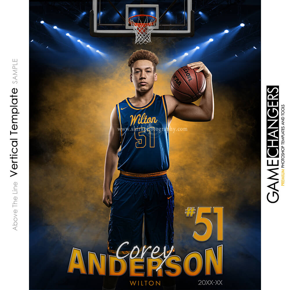 Photoshop Basketball Poster Template, Digital Sports Background