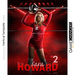 Volleyball individual Senior Sports team Poster Banner Creative Digital Background Photoshop Template Ideas Photographers