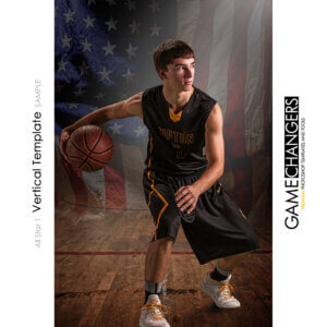 Basketball USA Sports Vertical Individual Poster Banner Creative Digital Background Photoshop Template Ideas Photographers