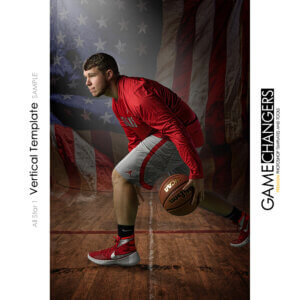 Basketball USA Sports Vertical Individual Poster Banner Creative Digital Background Photoshop Template Ideas Photographers
