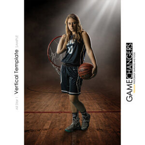Basketball Sports Vertical Individual Poster Banner Creative Digital Background Photoshop Template Ideas Photographers