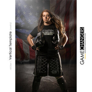 MMA Boxing fighting USA Sports Vertical Individual Poster Banner Creative Digital Background Photoshop Template Ideas Photographers