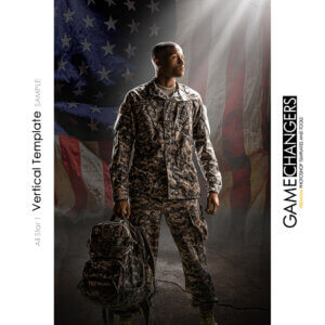 Military USA Sports Vertical Individual Poster Banner Creative Digital Background Photoshop Template Ideas Photographers