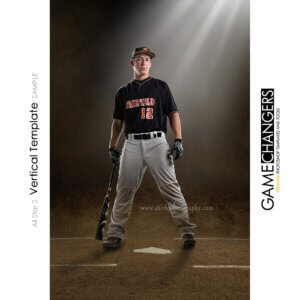 Baseball Sports Vertical Individual Poster Banner Creative Digital Background Photoshop Template Ideas Photographers
