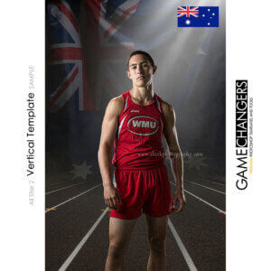 Track and Field Australia Sports Vertical Individual Poster Banner Creative Digital Background Photoshop Template Ideas Photographers
