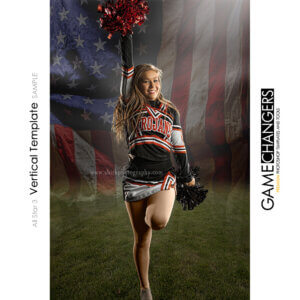 Cheer USA Sports Vertical Individual Poster Banner Creative Digital Background Photoshop Template Ideas Photographers