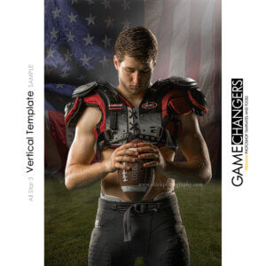 Football USA Sports Vertical Individual Poster Banner Creative Digital Background Photoshop Template Ideas Photographers
