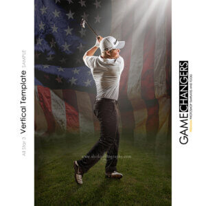 Golf USA Sports Vertical Individual Poster Banner Creative Digital Background Photoshop Template Ideas Photographers