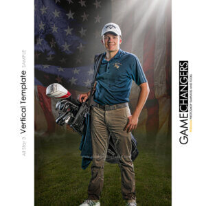 Golf USA Sports Vertical Individual Poster Banner Creative Digital Background Photoshop Template Ideas Photographers