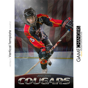 Hockey USA Sports Vertical Individual Poster Banner Creative Digital Background Photoshop Template Ideas Photographers