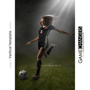 Soccer Sports Vertical Individual Poster Banner Creative Digital Background Photoshop Template Ideas Photographers