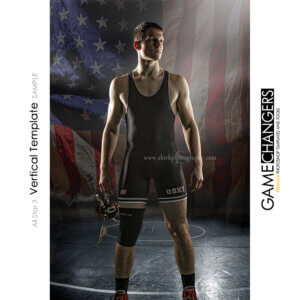 Wrestling USA Sports Vertical Individual Poster Banner Creative Digital Background Photoshop Template Ideas Photographers