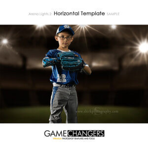 Baseball Arena Lights 2 Main Photoshop Template Digital Background Sports Boy Little League Game Changers Shirk Photography Horizontal