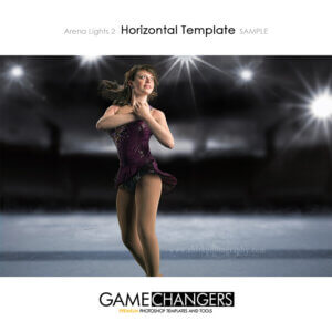 Ice Skating Arena Lights 2 Main Photoshop Template Digital Background Sports Senior Girl Game Changers Shirk Photography Horizontal