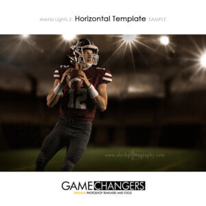 Football Arena Lights 2 Main Photoshop Template Digital Background Sports Senior Boy Throw Game Changers Shirk Photography Horizontal