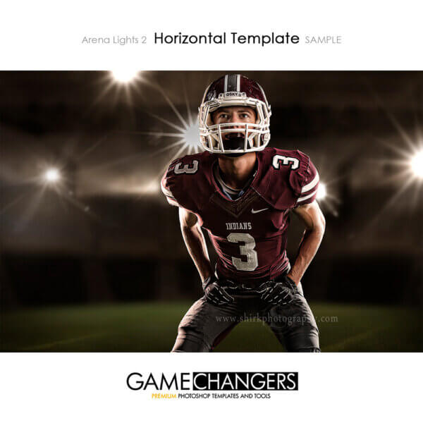 Football Arena Lights 2 Main Photoshop Template Digital Background Sports Senior Boy Game Changers Shirk Photography Horizontal