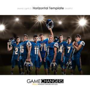 Football Team Arena Lights 2 Main Photoshop Template Digital Background Sports Senior Boys Game Changers Shirk Photography Horizontal