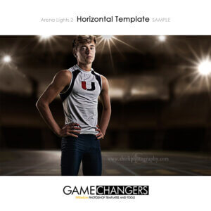Track Arena Lights 2 Main Photoshop Template Digital Background Sports Poster Senior Boy Game Changers Shirk Photography