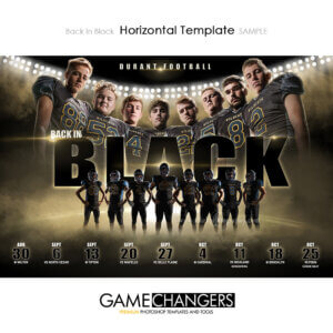 Football Photoshop Template Sports Team Poster Banner Creative Back In Black Digital Background Ideas Photographers