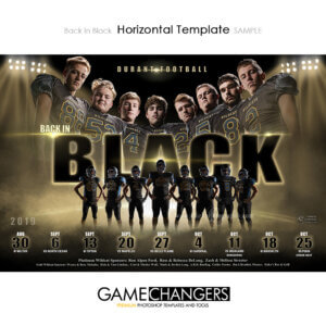Football Photoshop Template Sports Team Poster Banner Creative Back In Black Digital Background Ideas Photographers
