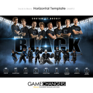 Hockey Photoshop Template Sports Team Poster Banner Creative Back In Black Digital Background Ideas Photographers