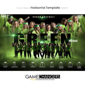 Softball Photoshop Template Sports Team Poster Banner Creative Back In Black Digital Background Ideas Photographers