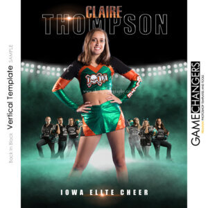 Dance Cheer Pom Photoshop Template Sports Team Poster Banner Creative Back In Black Digital Background Ideas Photographers