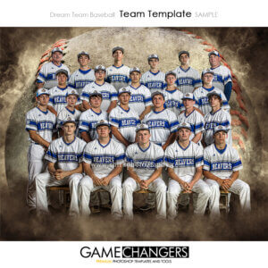 Baseball with Fog Smoke Sports Team Photoshop Template: Digital Background for Photographers