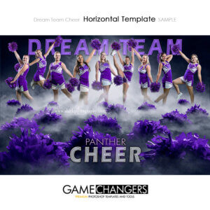 Cheer Pom Sports Team Poster Banner Creative Dream Fog Horizontal Digital Background Photoshop Template Ideas Photographers