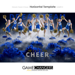 Cheer Pom Sports Team Poster Banner Creative Dream Fog Horizontal Digital Background Photoshop Template Ideas Photographers