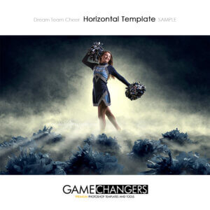 Cheer Pom Sports Team Poster Banner Creative Dream Fog Horizontal Digital Background Photoshop Template Ideas Photographers