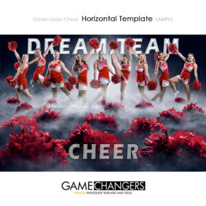 Cheer Pom Sports Team Poster Banner Creative Dream Fog Horizontal Digital Background Photoshop Template Ideas Photographers