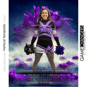 Cheer Pom Sports Team Poster Banner Creative Dream Fog Digital Vertical Background Photoshop Template Ideas Photographers