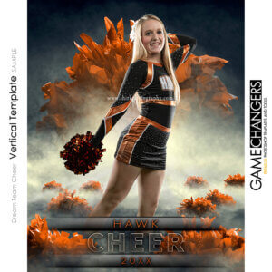 Cheer Pom Sports Team Poster Banner Creative Dream Fog Digital Vertical Background Photoshop Template Ideas Photographers