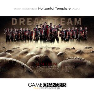 Football Sports Player Senior Banner Portrait Horizontal Creative Dream Fog Digital Background Photoshop Template Composite Ideas Photographers