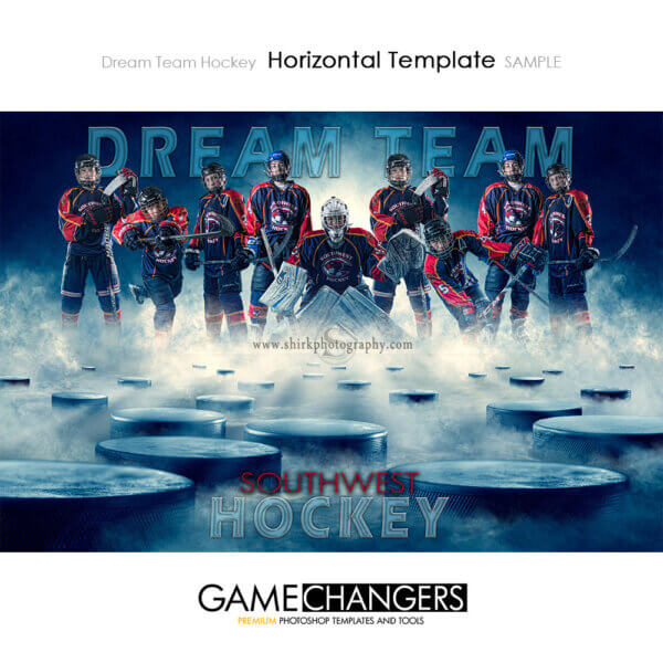 Ice Hockey Sports Team Poster Banner Creative Dream Fog Horizontal Digital Background Photoshop Template Ideas Photographers