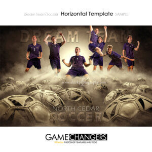 Soccer Football Sports Team Poster Banner Horizontal Creative Dream Fog Digital Background Photoshop Template Ideas Photographers