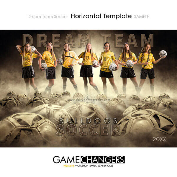 Soccer Football Sports Team Poster Banner Horizontal Creative Dream Fog Digital Background Photoshop Template Ideas Photographers