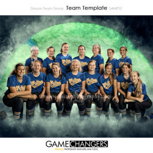 Tennis with Fog Smoke Sports Team Photoshop Template: Digital Background for Photographers