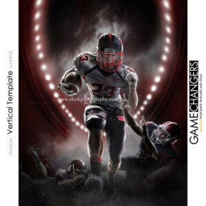 Football Gridiron Vertical Main Photoshop Template Stadium Lights Sports Individual Template: Digital Background for Photographers
