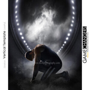 Track Run Gridiron Vertical Main Photoshop Template Stadium Lights Sports Individual Template: Digital Background for Photographers