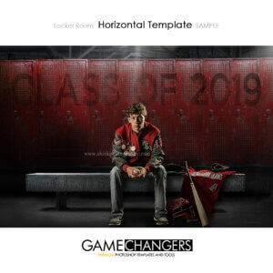 Baseball Sports Senior Portrait Creative Locker Room Lockers Bench Digital Background Photoshop Template Composite Ideas Photographers