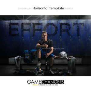 Football Baseball Player Sports Senior Portrait Creative Locker Room Lockers Logo Digital Background Photoshop Template Composite Ideas Photographers