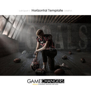 Loft football Sports individual Photoshop Template: Digital Background for Photographers