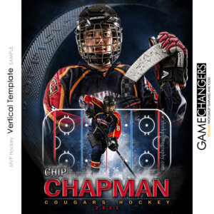 MVP Hockey Vertical Photoshop Template Digital Background Sports Senior Guy Game Changers Shirk Photography