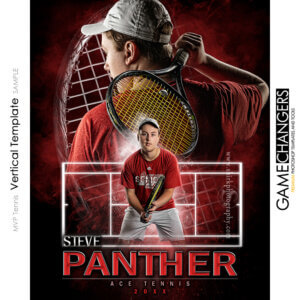 MVP Tennis Vertical Photoshop Template Digital Background Sports Senior Girl Game Changers Shirk Photography