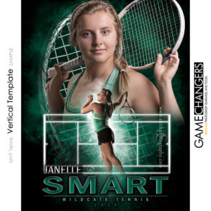 MVP Tennis Vertical Photoshop Template Digital Background Sports Senior Girl Game Changers Shirk Photography
